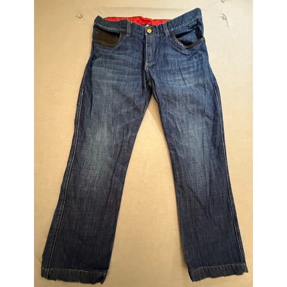 Billonaire London Alligator Trim Jeans Mens 38 Blue Denim Zip Pocketed Men 28X29